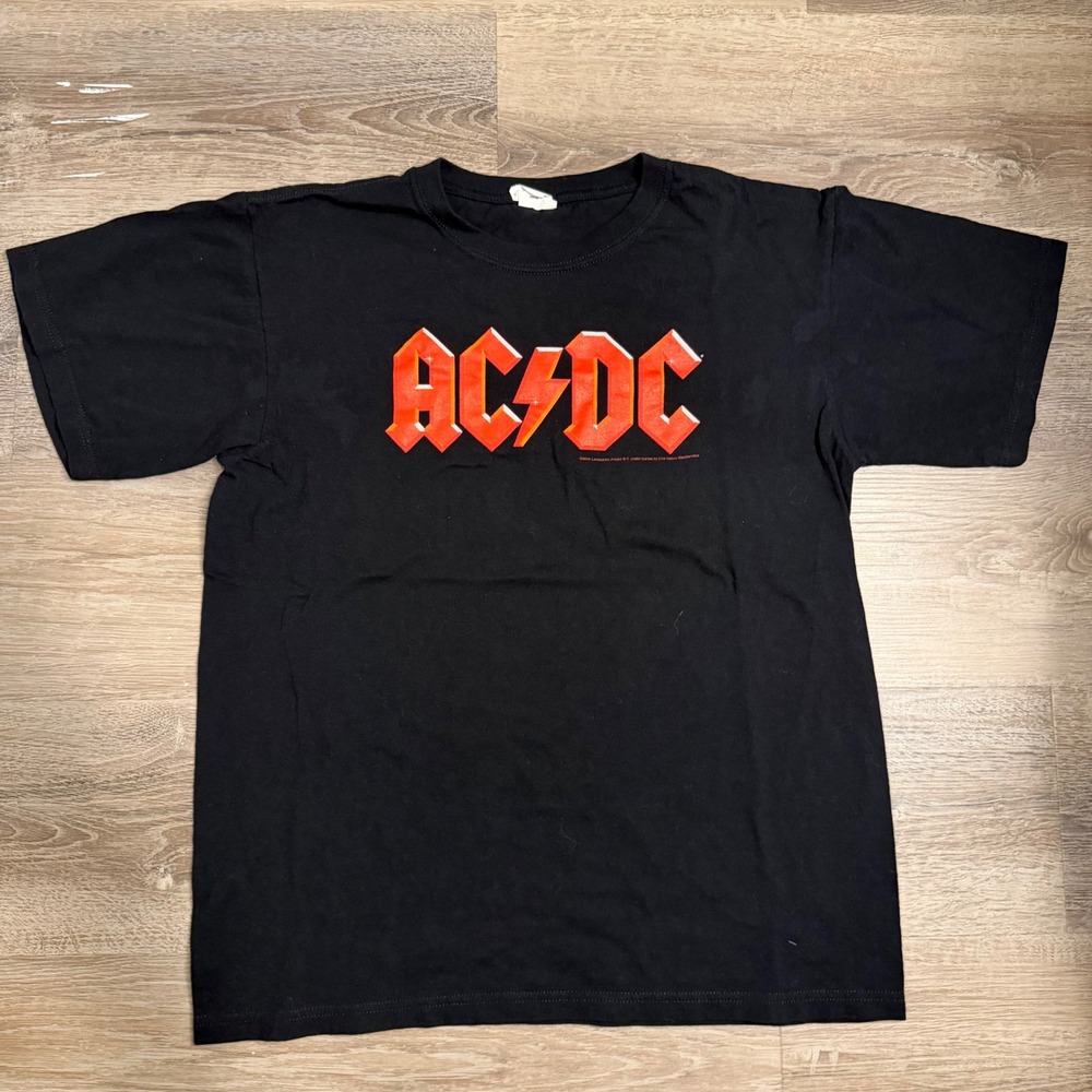 AC/DC Band T-Shirt Mens Medium Black 2009 Licensed Graphic Rock Tee Short Sleeve